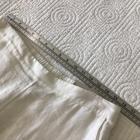 NWT Chico's White Linen Wide-Leg Pants With Elastic Waistband Size 4 - Picture 7 of 12
